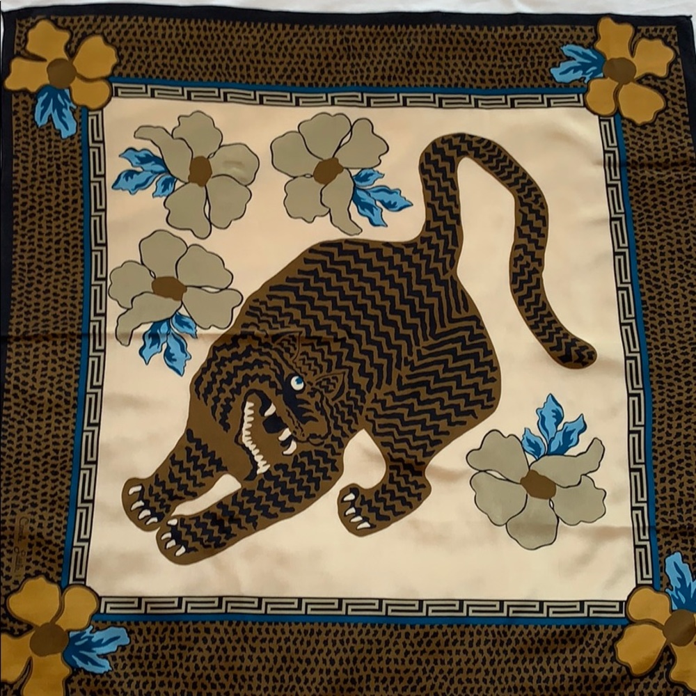 Carol Little Vtg silk animal print scarf